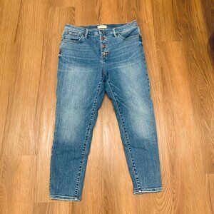 Womens Madewell 9" Midrise Skinny Crop Jeans 5 Button Closure Size 32